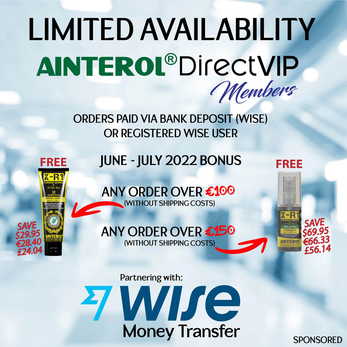 AINTEROL® DirectVIP Shopify Promotion to all DirectVIP Members. The Best and the most effective Pueraria Mirifica products in the world.