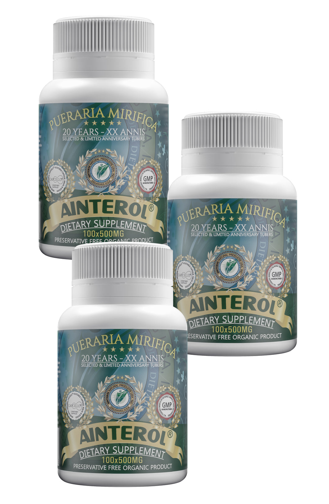 AINTEROL® Pueraria Mirifica 20 Years - XX Annis 500mg (300caps)